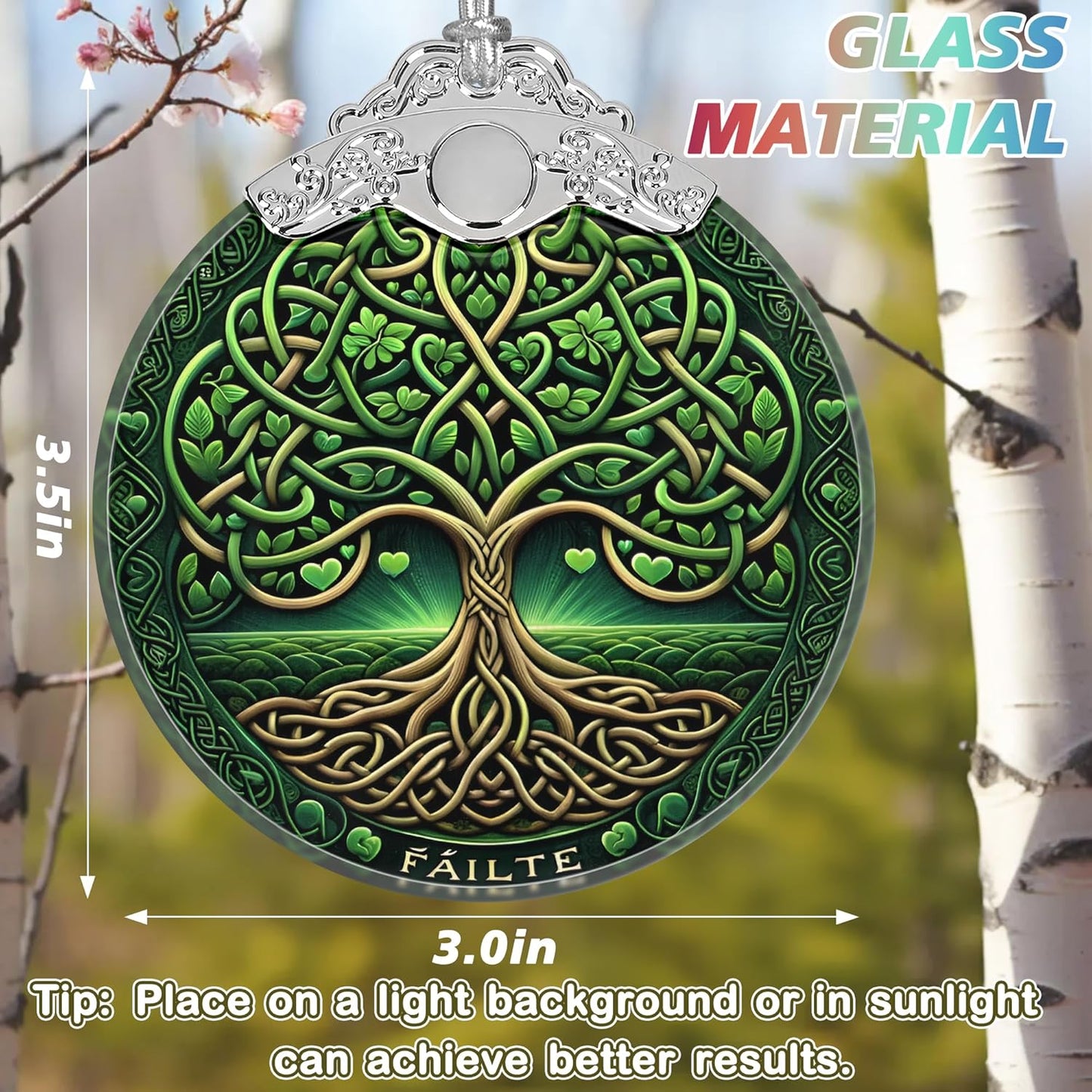 Christmas Tree of Life Stained Glass Ornament - Holiday Home Decor - Gift Exchange Present - The Tree of Wisdom