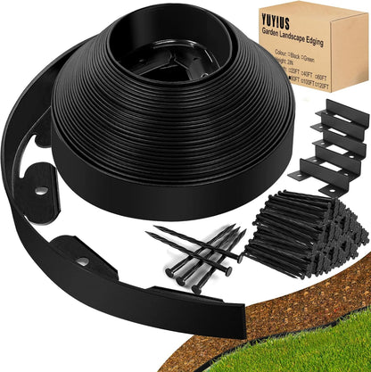 Landscape Edging - 2” x 80’ Garden Edging Border with 90 Stakes, 0.15" Thick No Dig Lawn Edging for Landscaping for Garden Bed, Yard, Flower Bed Border Edging with Connector for Outdoor