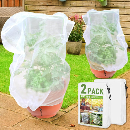 Fruit Tree netting, Blueberry Bush Netting Cover for Garden Protection, 2Pcs 5.3x5.3 FT Garden Plant Netting Pest Barrier for Raised Beds, Bug Mesh Net from Cicadas, Bird for Strawberry, Tomato