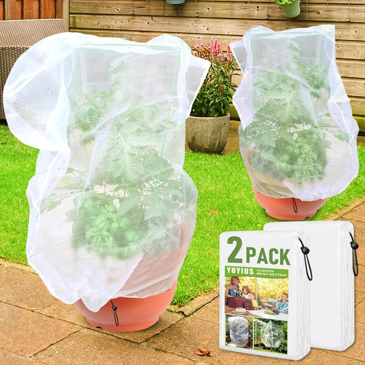 Fruit Tree Netting, Blueberry Bush Netting Cover for Garden Protection, 2Pcs 4x4.9 FT Garden Plant Netting Pest Barrier for Raised Beds, Bug Mesh Net from Cicadas, Bird for Strawberry, Tomato