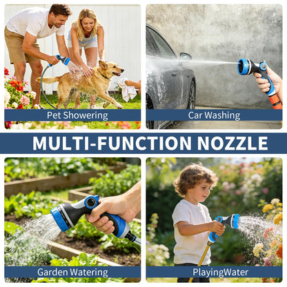Garden Hose Nozzle with Adjustable 10 Spray Patterns, Thumb Control Ergonomic Hose Sprayer Nozzle
