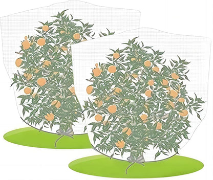 Agfabric Bird Netting 96" Hx84 W Garden Netting Insect Pest Barrier,Plant Cover Fruit Tree Netting Mesh Protection Bag with Drawstring,White,2 Pack