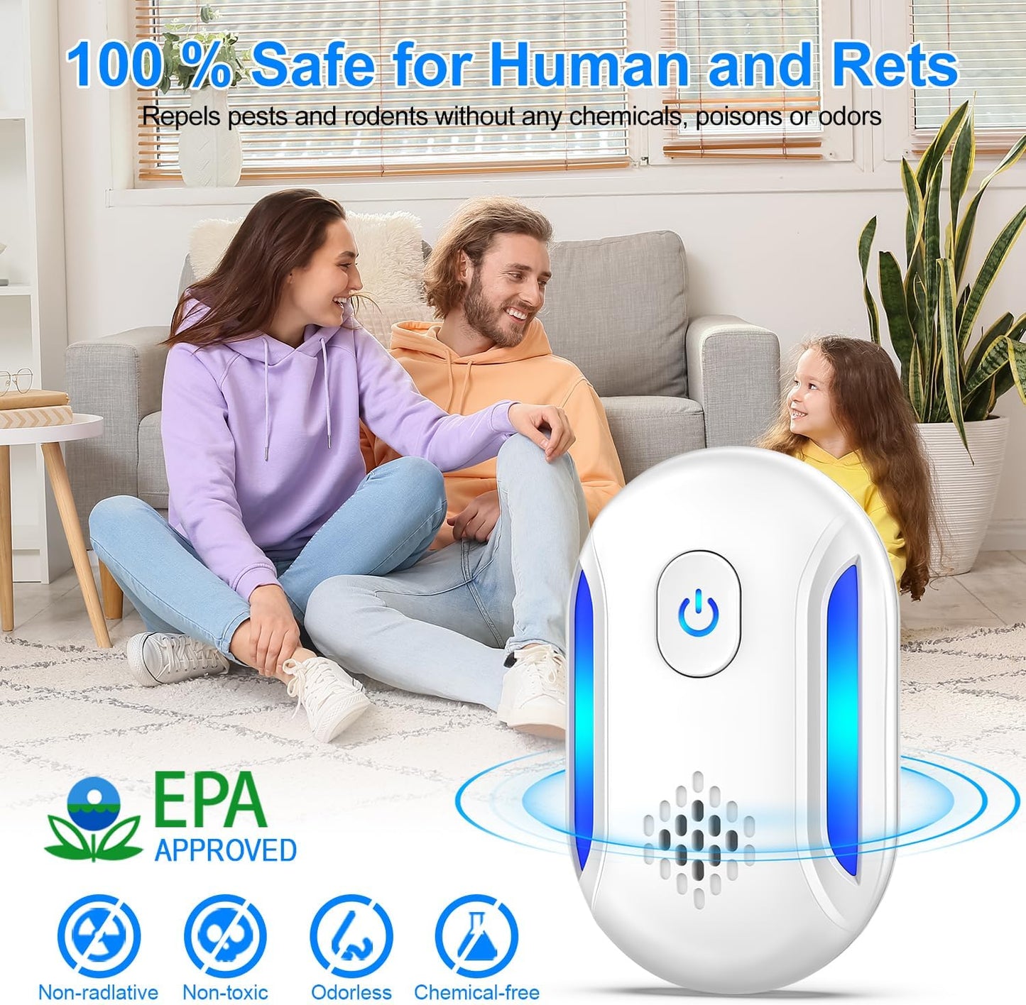 Upgraded Ultrasonic Repellent, 2025 Indoor Ultrasonic Repeller, Electronic Plug in Pest Control for Bugs,Mosquito,Roach, Ant, Rodent, Mouse, Spider Repellent for House, Warehouse, Garage (6)