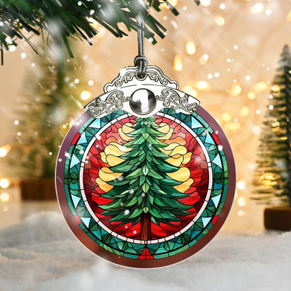 Stained Glass Christmas Ornaments, Jocidea Ornaments for Christmas Tree, Christmas Tree Decor, Holiday Decor and Xmas Gifts Ideas