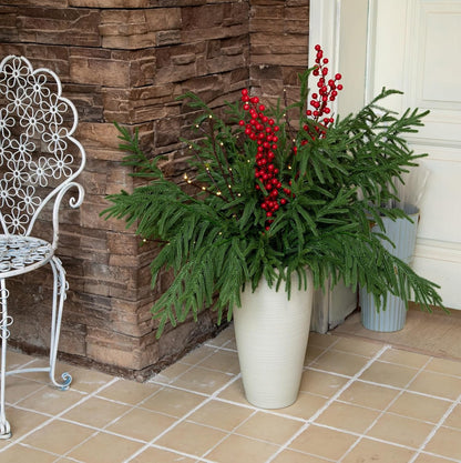 10 Pcs 36 Inch Artificial Norfolk Pine Stems Faux Christmas Greenery Evergreen Pine Branches Realistic Fake Cedar Pine Picks Winter Greens for Vases DIY Garland Wreath Home Holiday Decor