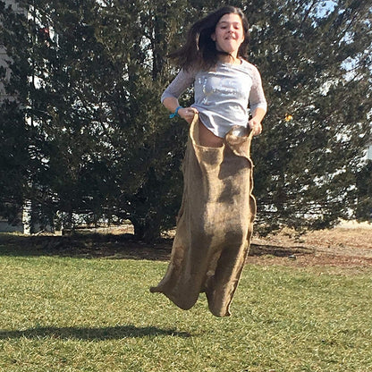 All Natural Reusable Jute Burlap Sacks 24" x 40" | Potato Sack Race Bags for Kids & Adults | Perfect Birthday Party Game | Biodegradable Food Storage | Shrub & Plant Frost Protection (Set of 4 Sacks)