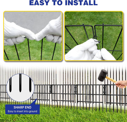 35 Panels Garden Fence Animal Barrier, 38 Ft(L) X 13 in(H) No Dig Fence for Dogs, Upgrade 1.2in Gap Garden Border Ground Defense, Rustproof Metal Outdoor Wire Fencing for Dogs, Rabbits