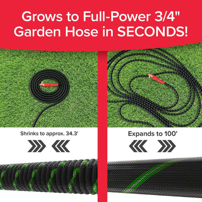 Pocket Hose Ballistic Double UV Edition 100 FT Expandable Garden Hose w/Pocket Pivot Swivel