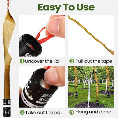Qualirey 160 Pack Fly Strips Sticky Fly Trap Indoor Outdoor Hanging Ribbon Tape Paper Flying Insect Trap Gnat Killer Traps Catcher for Fruit Flies, Bug, Insect, Pest (Black)