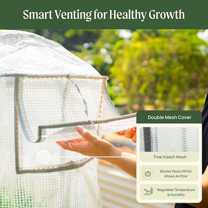 Vego garden Frost Greenhouse Cover System for 4.0' x 8.0' (10 in 1) Garden Bed(No Frame)