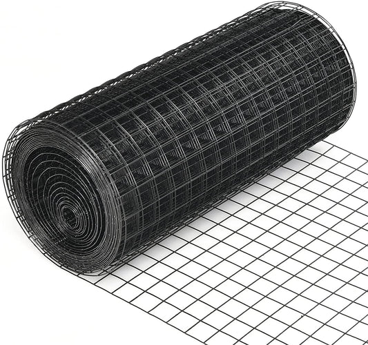 Fencer Wire 16 Gauge Hardware Cloth, Black Vinyl Coated Welded Wire Mesh, Chicken Coop Wire Fence, 1.5 inch x 1.5 inch Grid (2 ft. x 100 ft.)