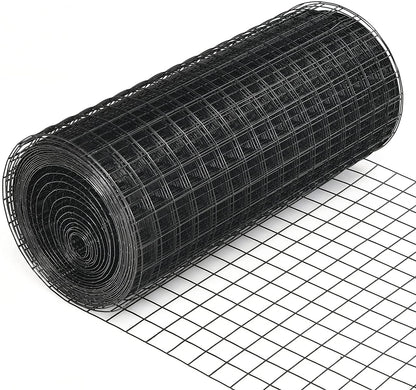 Fencer Wire 16 Gauge Hardware Cloth, Black Vinyl Coated Welded Wire Mesh, Chicken Coop Wire Fence, 1.5 inch x 1.5 inch Grid (2 ft. x 50 ft.)