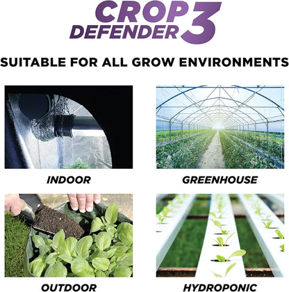 Grower's Ally Crop Defender 3 Ready-to-Use 24 oz | Natural, Safe & Organic Insecticide & Fungicide Control for Plants - Powdery Mildew, Spider Mites & Russet Mite Killer, OMRI Listed