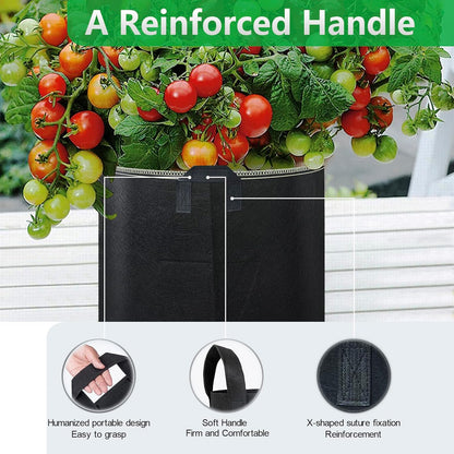 LINERY 10-Pack 10 Gallon Grow Bag Planting Black Heavy Duty Thickened Grow Bag with Handles Non-Woven Fabric Plant Pots (10-Pack 10 Gallon)