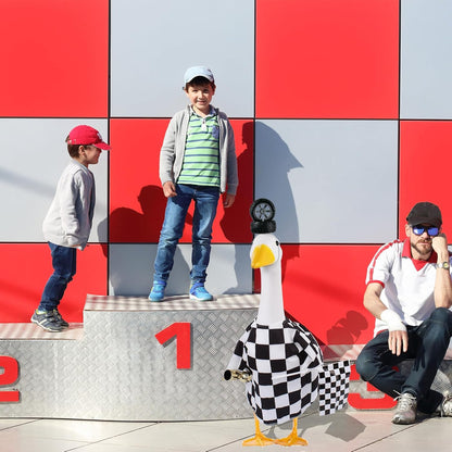 Porch Goose Outfits Cement Goose Race Car Driver Costume Clothing Racer Jumpsuit Clothes Goose Racing Suit Accessories