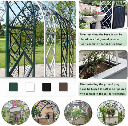 Heavy Duty Garden Arch Trellis, Wide Outdoor Metal Arbor Trellis Arch for Climbing Plants, Sturdy Garden Arbors for Wedding, Ceremony, Party, Lawn Décor Black 70.9''*15.7''*90.6''