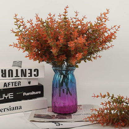 RECUTMS 12 Bundles Artificial Fall Flowers No Fade Faux Autumn Plants, Fake Indoor Outdoor Greenery Fall Decorations for Thanksgiving Christmas Wedding Party Home Garden Fireplace Décor