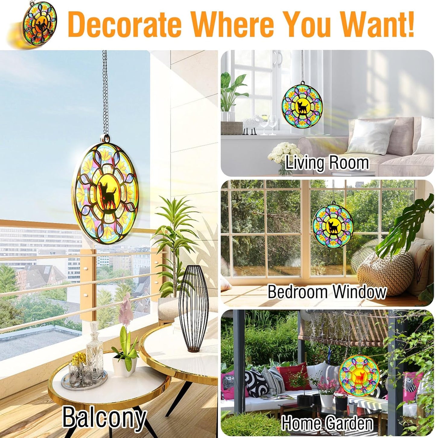 Dog Memorial Suncatcher, Pet Sympathy Gifts, Stained Glass Window Hanging, Memorial Gifts for Loss of Dog, Loss of Pet Sympathy Gift - Write Dog's Name for Pet Lovers 6.3 in*6.3 in