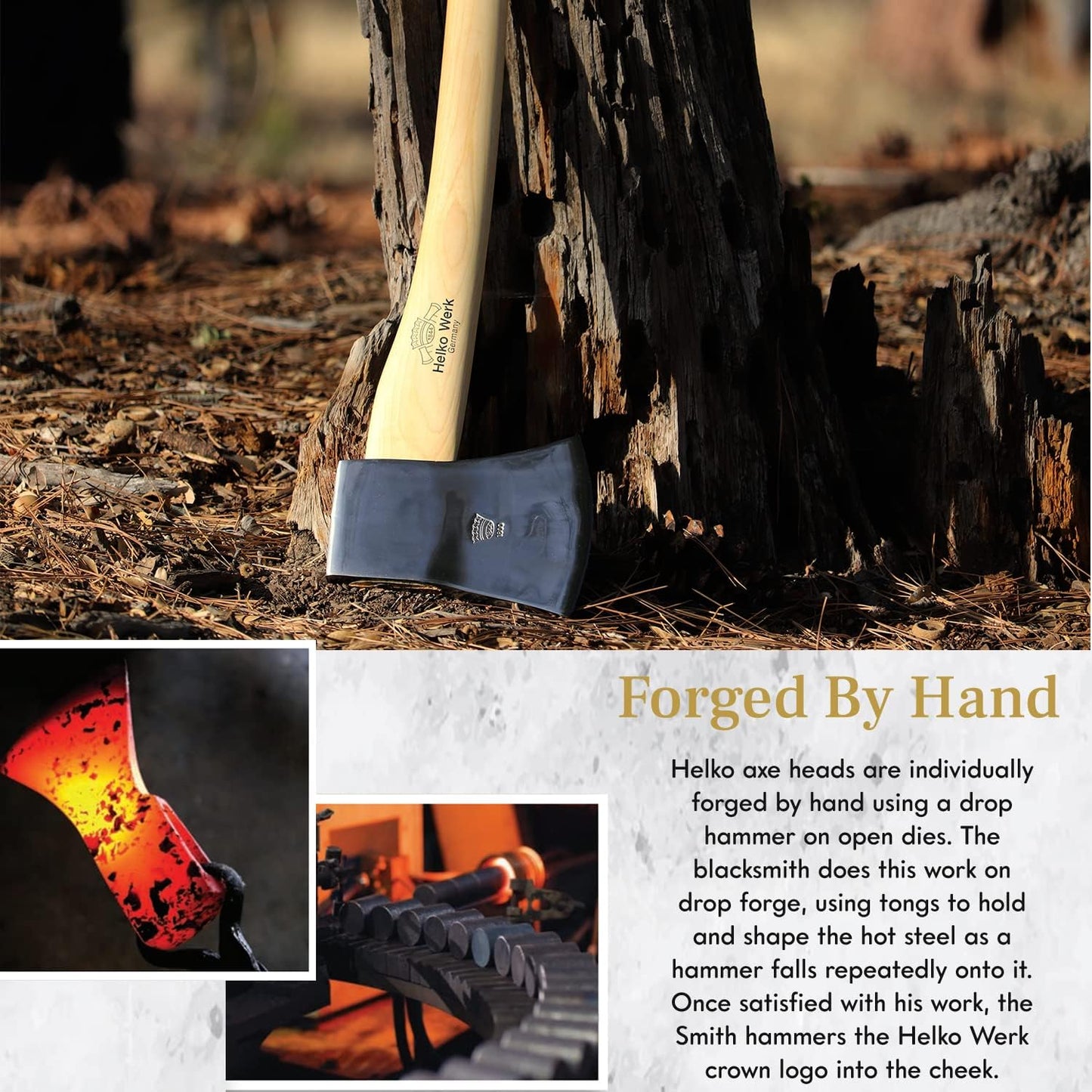1844 Helko Werk Germany Classic Tasmania Competition Axe - Made in Germany Timber Sporting, Wood Chopping, Racing for Timber Sport - Head 4lbs, Handle 31in (Tasmania) #10498