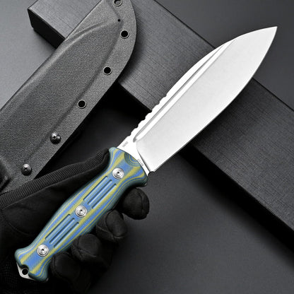 Eafengrow EF149 Fixed Blade Knife N690 Steel Blade Colorful G10 Handle Full Tang EDC Straight Knife for Hunting Camping Adventure