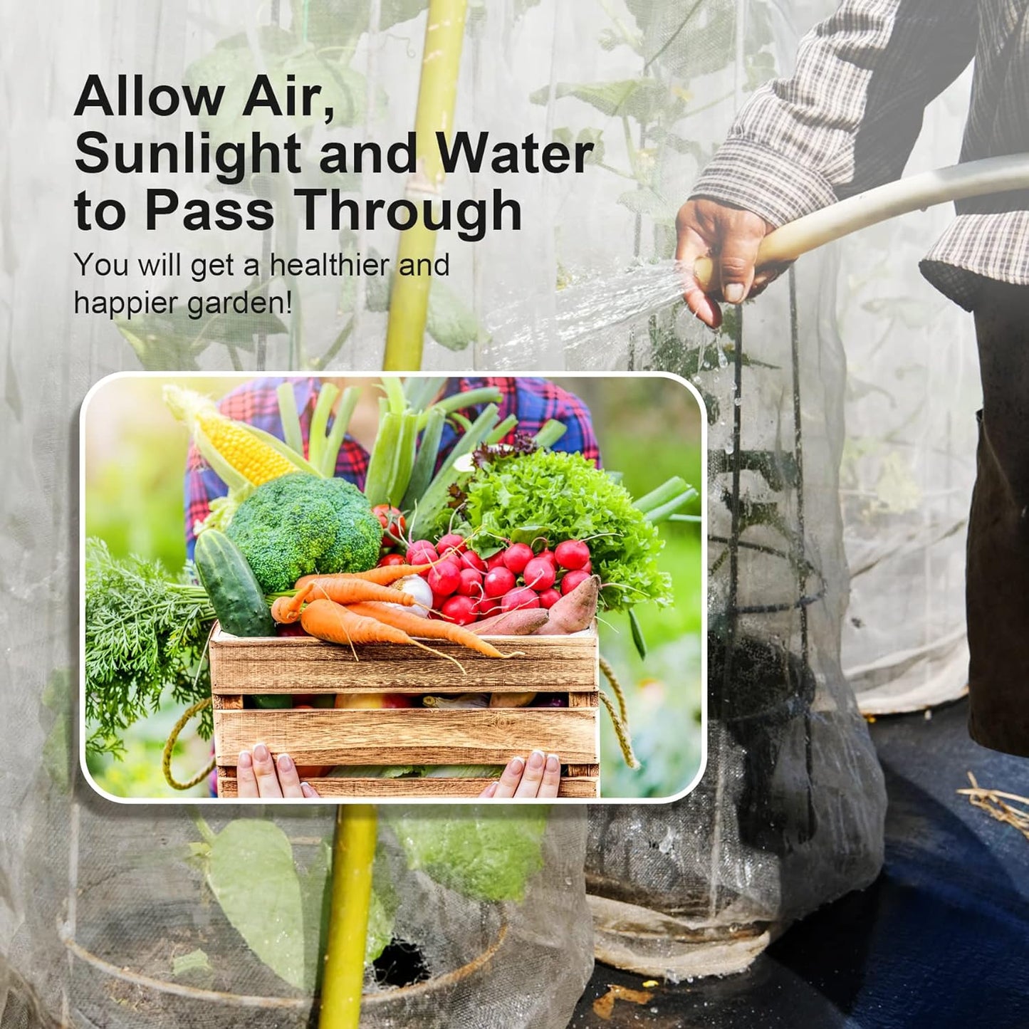 Garden Netting Pest Barrier: Ultra Fine 15'x10' Bug Netting for Garden Protection Row Cover Raised Bed Screen Mesh Greenhouse Mosquito Net, Protecting Tree Plants Vegetable Flowers Fruits