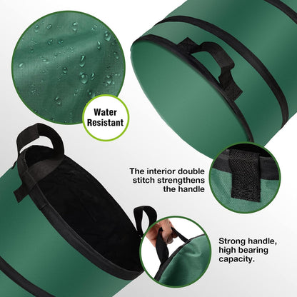 30 Gallon Collapsible/Pop Up Trash Can, Reusable Yard Waste Bags/Lawn and Leaf Bags 18x24in, Waterproof Oxford Cloth Camping Trash Can Collapsible, for Families/Camping/Yard (2Pcs-30 Gallons)
