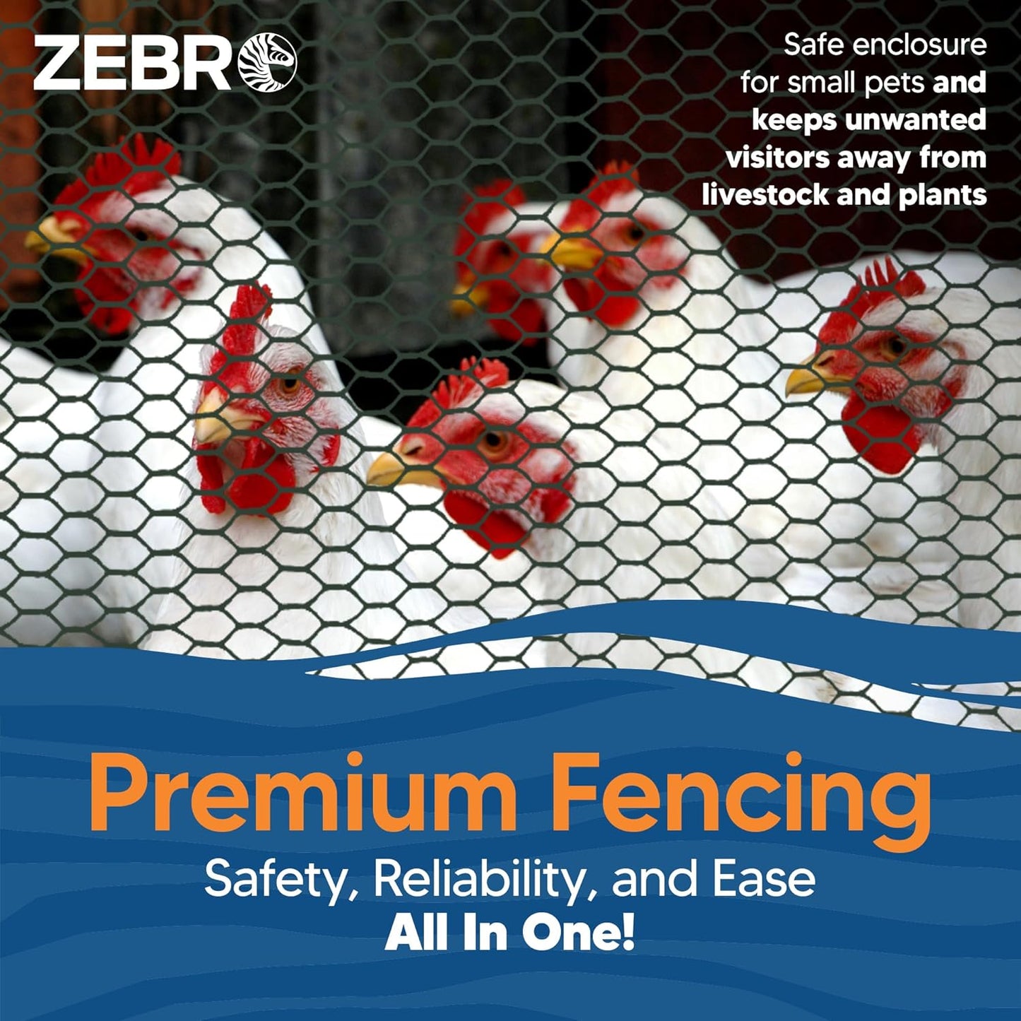 Zebro Plastic Chicken Wire Fence – Lightweight Poultry Netting & Garden Fence for Chicken Coops, Pet Enclosures, Balcony Safety & Landscaping – Weatherproof & Rust-Free - 2' x 25' Green