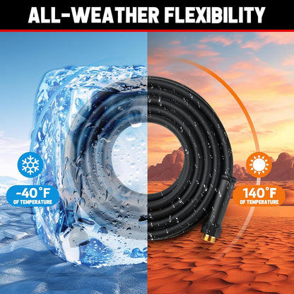 Garden Hose 75ft x 5/8", NON-EXPANDABLE Heavy Duty Premium Flexible Water Hose, No Kink, Leakproof, Lightweight Hybrid Hose with Male to Female Fittings for Household、Backyard