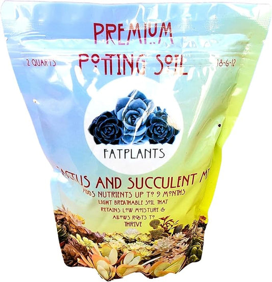 Premium Cacti and Succulent Soil with Nutrients - 2 Quart Bag (Small)