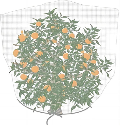 Agfabric Fruit Tree Netting Protection Bag with Drawstring,6.5x9.1 FT Garden Netting Insect Pest Barrier,Bird Netting Plant Covers for Vegetables Fruits Flower,White