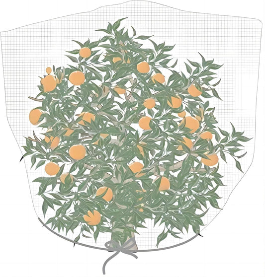 Agfabric Bird Netting 120" Hx120 W Garden Netting Insect Pest Barrier,Plant Cover Fruit Tree Netting Mesh Protection Bag with Drawstring,White