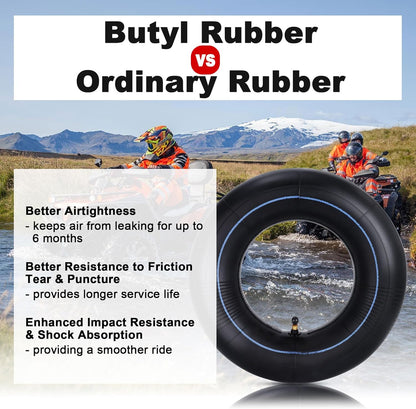 RUTU 4.00-6 Tube 4.10/3.50-6 Heavy Duty Inner Tube with TR87 Bent Valve Stem Replacement for Go Kart Wheelbarrow ATV Lawn Mower Hand Truck Snow Blowers Gorilla Cart 2 Pack