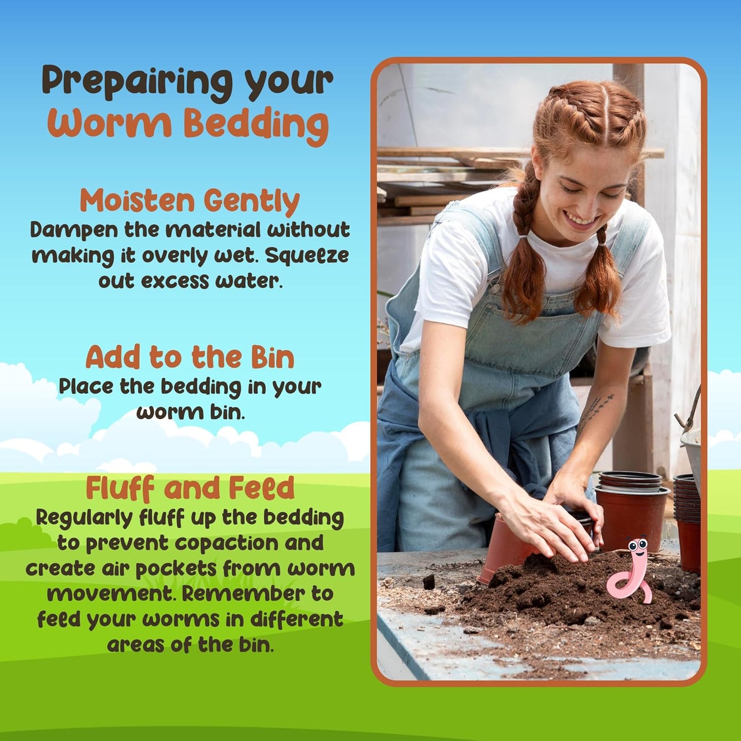 Red Wigglers Composting Worms - 1lb Red Worms for Composting Bin, for Plants or Gardening, Compost Worm for Soil Fertility & Worm Farm, Easy to Manage