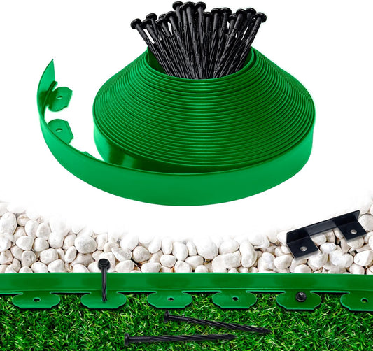 Landscape Edging Border 60 FT 2 Inch Tall with 120 Spikes, Plastic Edging for Landscaping, Garden