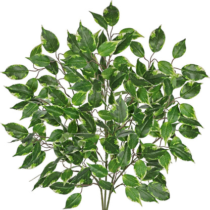 Ficus Leaves Artificial Branches 41.3" Faux Ficus Tree Branches Fake Greenery Plant Spray for Tree DIY Arch Wedding Bouquet Wreath Wall Decor - 3PCS