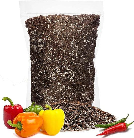 Premium Organic Potting Soil for Chilli and Bell Peppers - (4 Quart Bag)