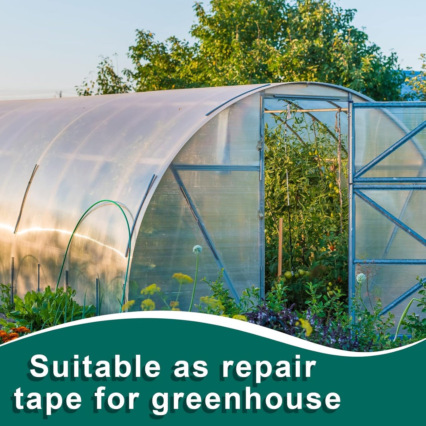 Tondiamo Greenhouse Repair Tape 4 Inch x 144 Feet Plastic Film Repair Tape Clear Film Repair Tape for Garden Greenhouse Tents Sheeting Coverings Sealing Patching Extra Strong Permanent Repair