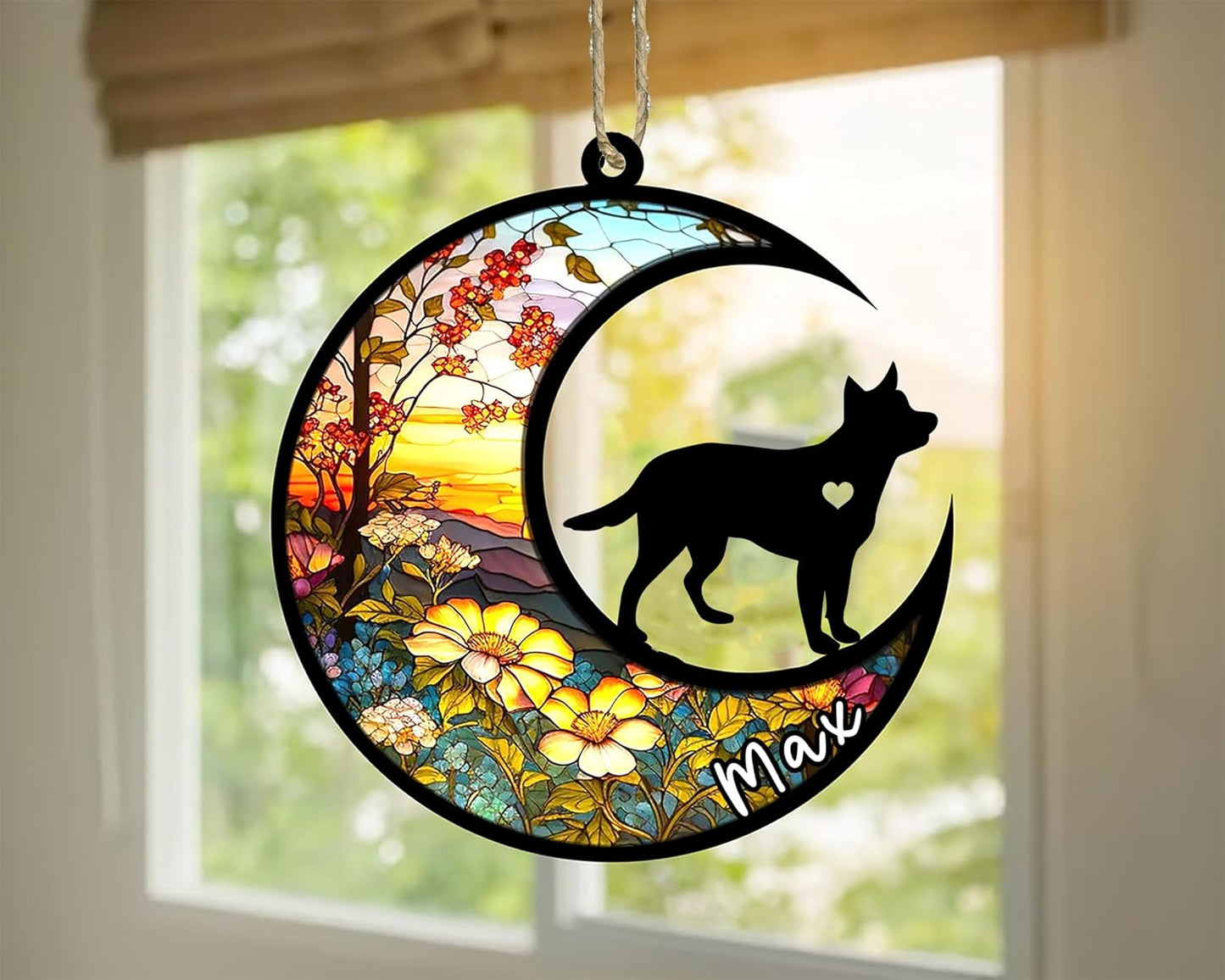 Personalized Dog Memorial, Custom Name Australian Cattle Heeler Dog Christmas Ornament, Custom Breeds, Pet Loss Light Catcher, Gifts for Lovers Loss of Pet Sympathy on Mothers Day Christmas
