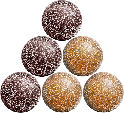 6 PCS 2.5inch Round Glass Mosaic Sphere Balls Set Living Room Table Bowls Vases Home Centerpieces Decorative Orbs Christmas Thanksgiving Wedding Party