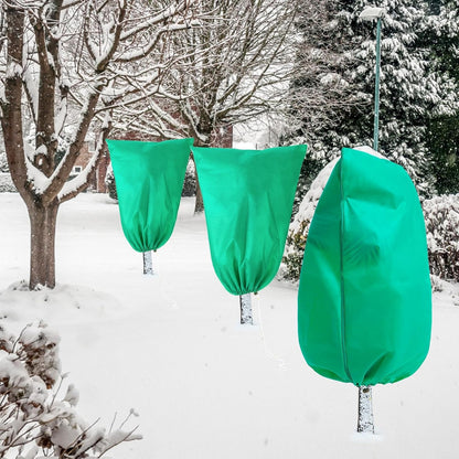 Homimp Plant Covers Freeze Protection, 2 Pack Frost Covers with Zipper Drawstring (71" x 82.7") Plant Protection Cover Bags for Outdoor Winter Frost Cold Weather Shrubs Trees Jacket Covers(Green)