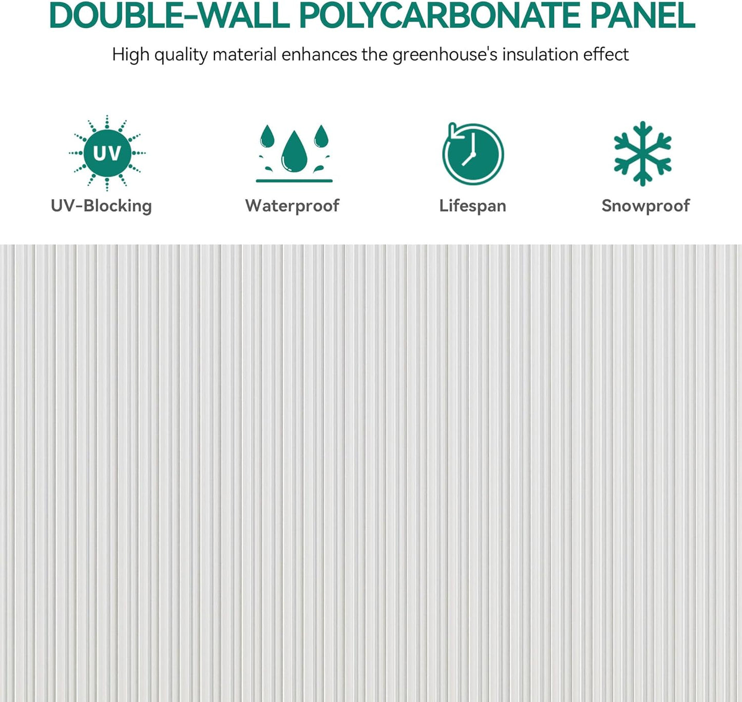 YITAHOME 12x8FT Polycarbonate Greenhouse Large Heavy Duty Green Houses Outdoor Aluminum Greenhouses with Sliding Doors Vent Window Walk-in Greenhouse for Garden Backyard, Silver