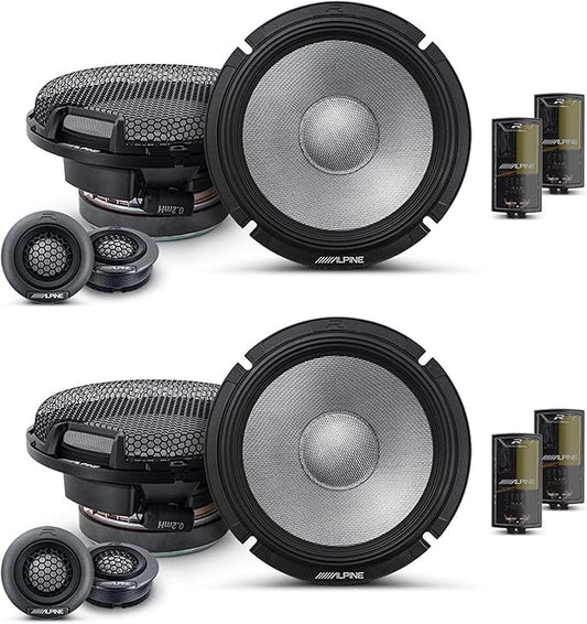 Alpine R2 Speaker Bundle - Two Pair of R2-S65C 6.5" R-Series High-Resolution 2-Way Component