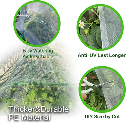Garden Netting 10x33Ft, Ultra Fine Plant Cover, Insect Netting Barrier Mesh for Plants Vegetables Fruits Flower, Row Covers Raised Bed Protection Net, Birds Animals Screen