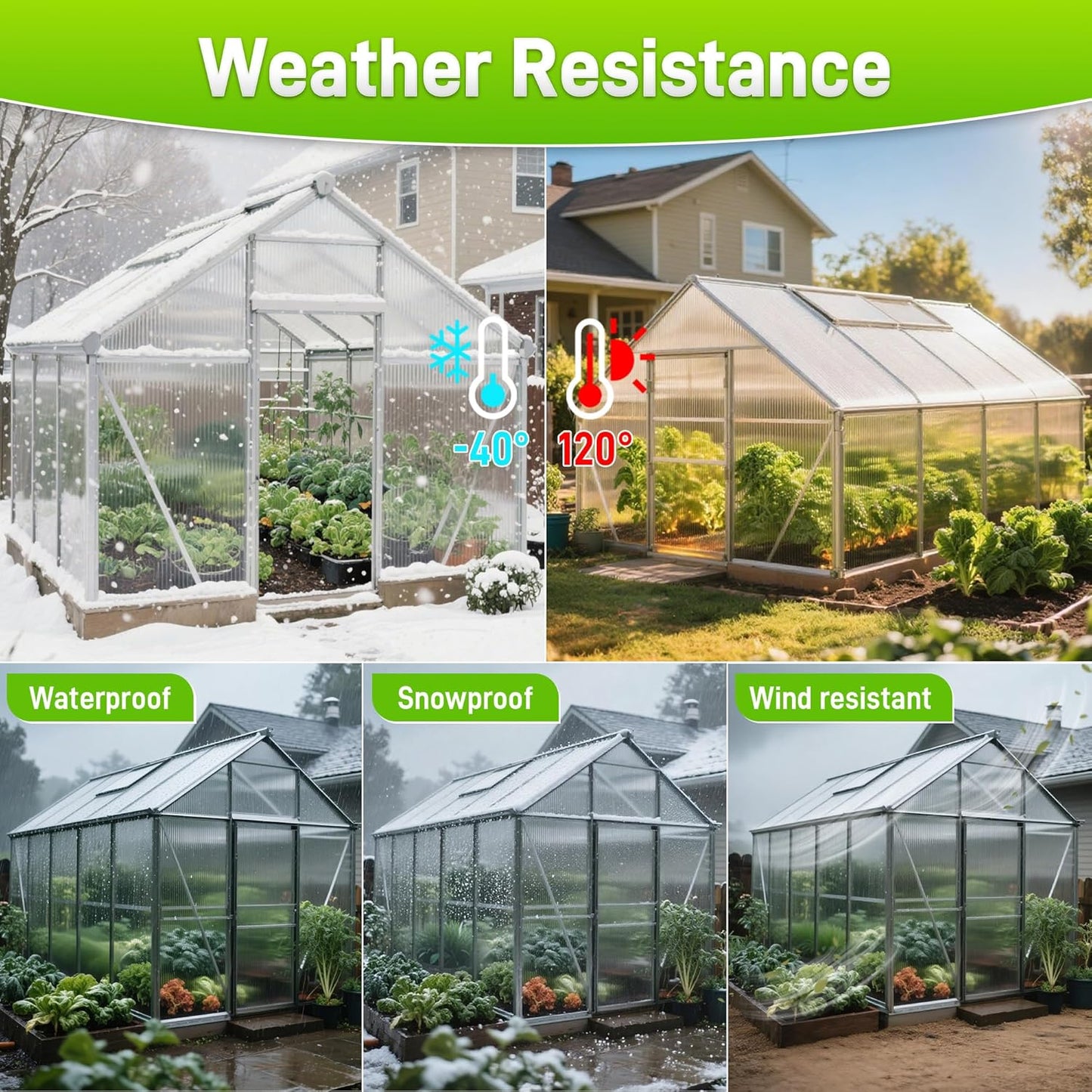 8PCS Polycarbonate Greenhouse Panels, 6' x 4' x 0.16'' Twin-Wall Panels Polycarbonate Sheet, Clear Waterproof UV Protected Corrugated Plastic Roof Panels for Greenhouse Replacement