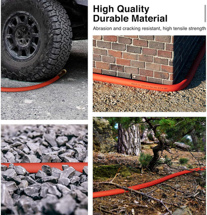 SPECILITE 5/8" Hot/Cold Short Leader Garden Water Hose 15 ft, -50℉-190℉, Flexible & Lightweight Rubber Pipes With 3/4" Brass Fittings for Yard, Outdoor, Farm, Red