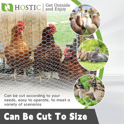 HOSTIC 4FTx150FT Chicken Wire Netting 2IN Mesh Galvanized Wire Hexagonal Fencing for Poultry Garden Fence Barrier
