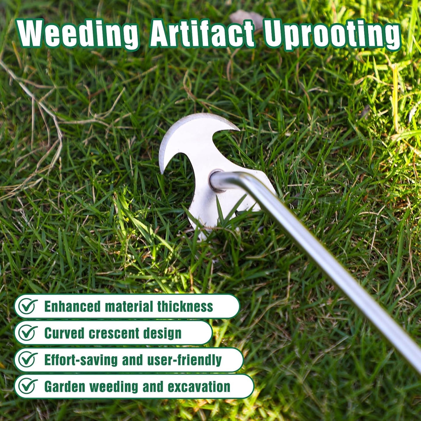 Weeder Tool, 2025 New Portable Weeder Tool with Stainless Steel, Garden Tool for Planting and Weeding, Crack Weeder Tool, Weed Discharge Tool for Farms and Backyards