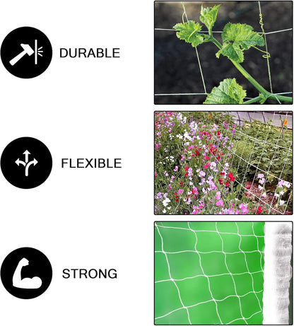 COMMON CULTURE Grow Strong Soft Mesh Nylon Trellis Netting Bulk Rolls - 5 x 225 ft Heavy-Duty Garden Netting for Plants - (Pack of 2 Rolls) + Common Culture Trimming Scissors