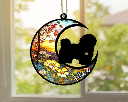 Personalized Dog Memorial, Custom Name Havanese Dog Christmas Ornament with Name, Custom Breeds, Pet Loss Light Catcher, Gifts for Lovers Loss of Pet Sympathy on Mothers Day Christmas