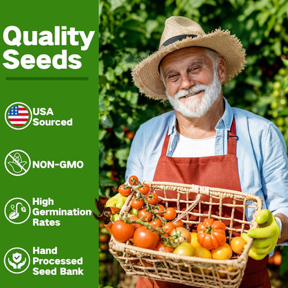 Lush&Dew Year-Round USDA Zone 6 Heirloom Survival Seed Kit, 32 Varieties 32,000+ Seeds for Planting Vegetables Herbs, Gardening Gifts for Women Men, Raised Garden Bed, Greenhouse Indoor Outdoor